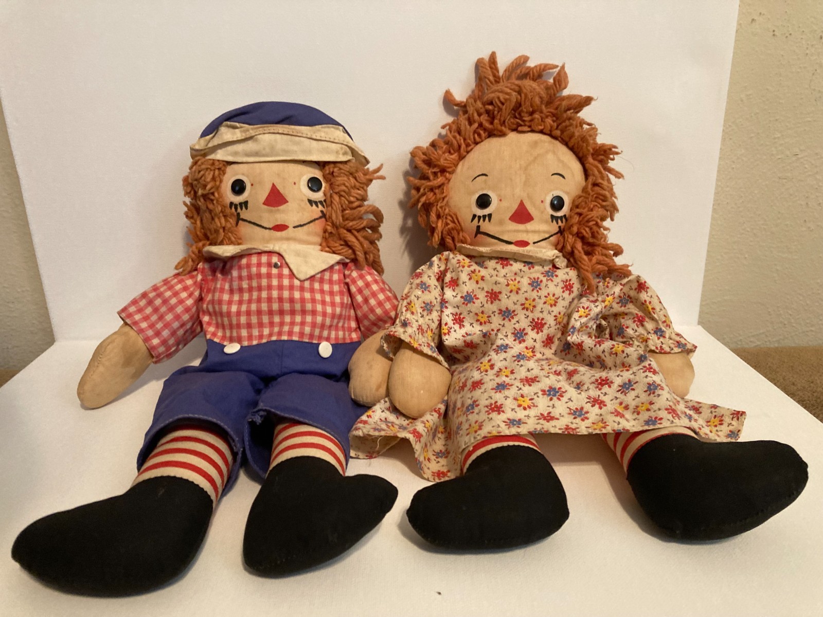 Vintage Raggedy Ann and Andy dolls