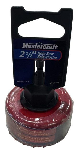 MasterCraft 2-1/2" Carbon Hole Saw with Mandrel & Pilot Drill