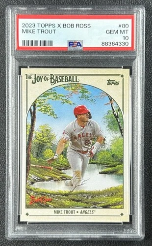 MIKE TROUT PSA 10 2023 TOPPS X BOB ROSS: THE JOY OF BASEBALL #80 ANGELS SP 330