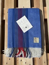100 Merino Wool Blanket Throw Plaid Soft Warm Travel Sofa Blue 180x130cm