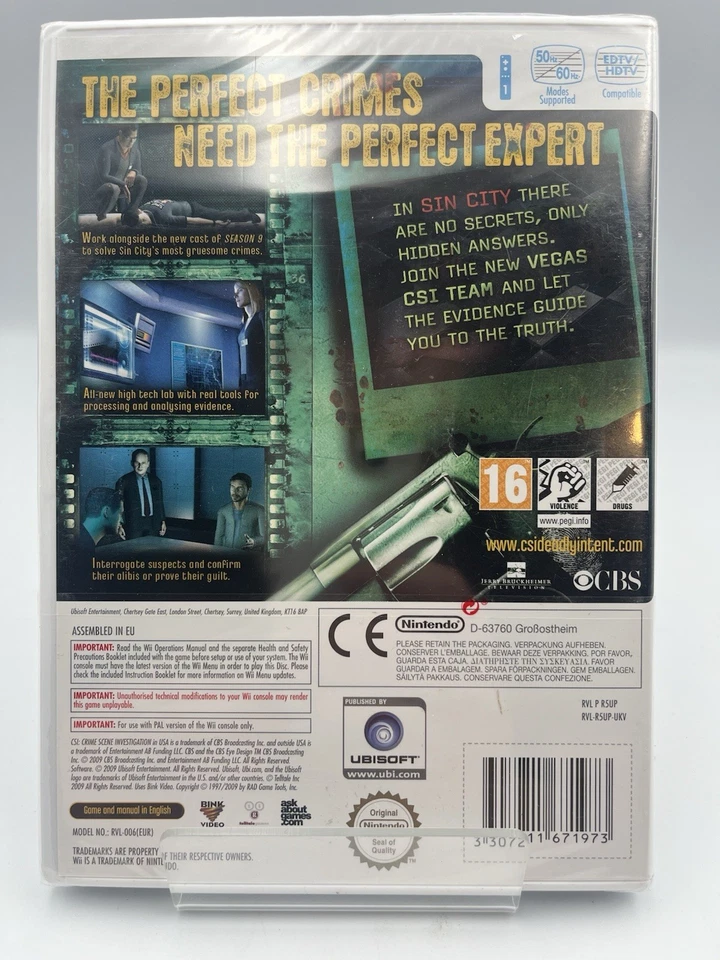 CSI Crime Scene Investigation Deadly Intent  Nintendo Wii Brand New and Sealed - Image 2 of 2