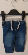 Primark Skinny Denim Jeans Trousers 6-9 Months Baby Boys Blue Elasticated Waist