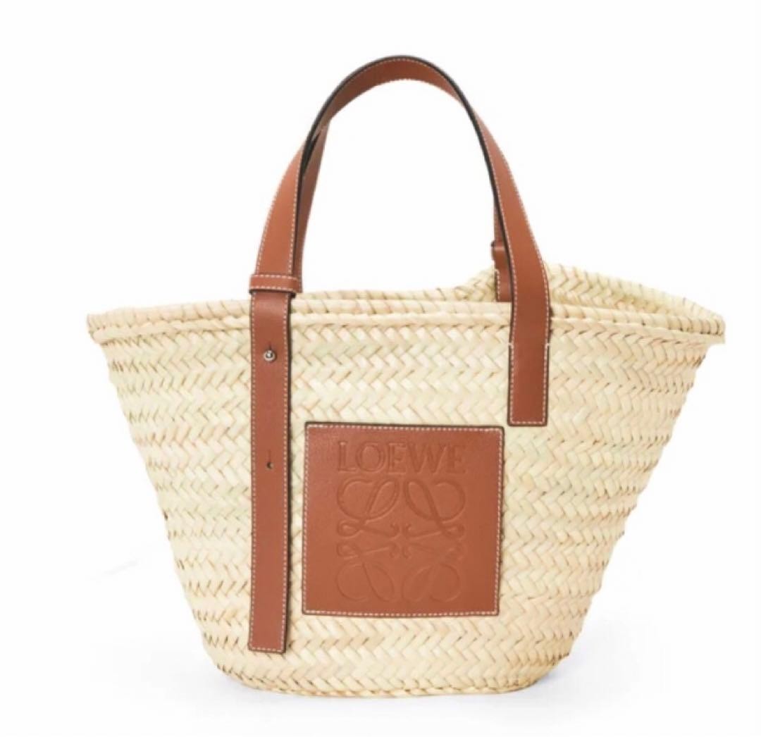 [New] Genuine LOEWE Basket Bag Palm Leaf & Calf