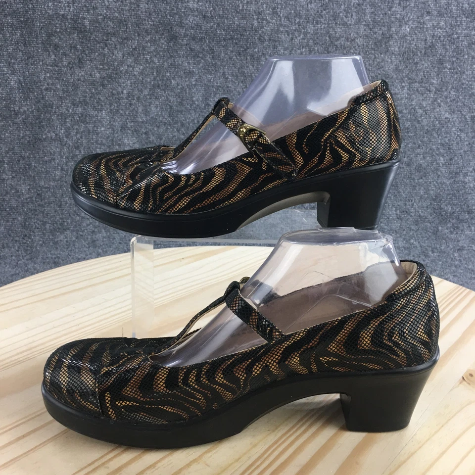 Zapatos de salón Alegria para mujer 40 estampado animal coco correa en T Mary Jane COC-434 marrón Foto 2 de 4