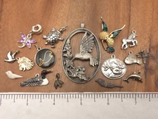 Vintage-Now 15 Pcs Animals Bugs Pendant Charms Craft Parts Jewelry Making Lot 10