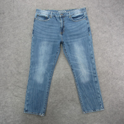 Nautica Jeans Men's 38x30 Blue Light Wash Straight Leg Jeans