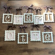 Girl  s name Charlotte hanging letter monogram framed letters kids boutique KKBK