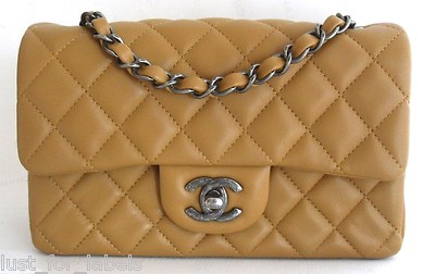 NWT Mini Rectangular CHANEL Rectangle Classic CC Lamb Flap Bag RARE Full Set