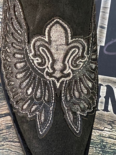 CORRAL VINTAGE Slate Embroidered LEATHER BOOTS - … - image 2