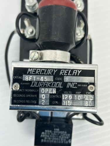 Durakool BFT-45 Mercury Relay 120V 10A with Electrocube RG1986-8-6 Capacitor - Picture 2 of 7