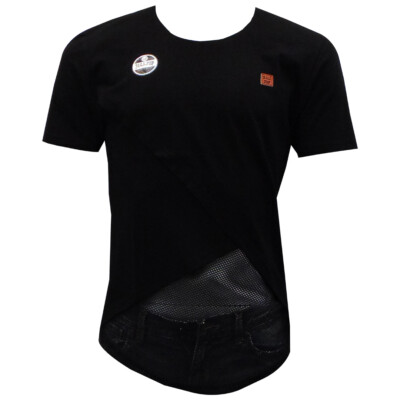 NWT FASHION STYLE HIP HOP MEN'S LONG LINE EXTENDED CURVED HEM MESH T-SHIRT M L