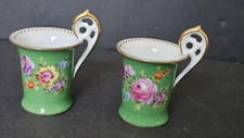 Vintage Dresden Germany Porcelain Demitasse Cups Set Of 2