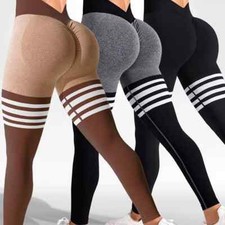 Women's V Back Fitness Leggings Scrunch Butt Lifting Low V Cut Workout GYM Pants