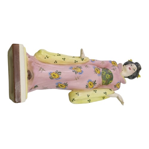 Statuina ceramica geisha Italia dipinta a mano decoro orientale LEGGI!!! - Foto 8 di 11