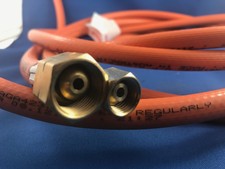 LPG NATURAL GAS HOSE 6mm PVC BLACK 1/4'' BSP FC x 3/8'' BSP-LHT  4000mm 2.6mP