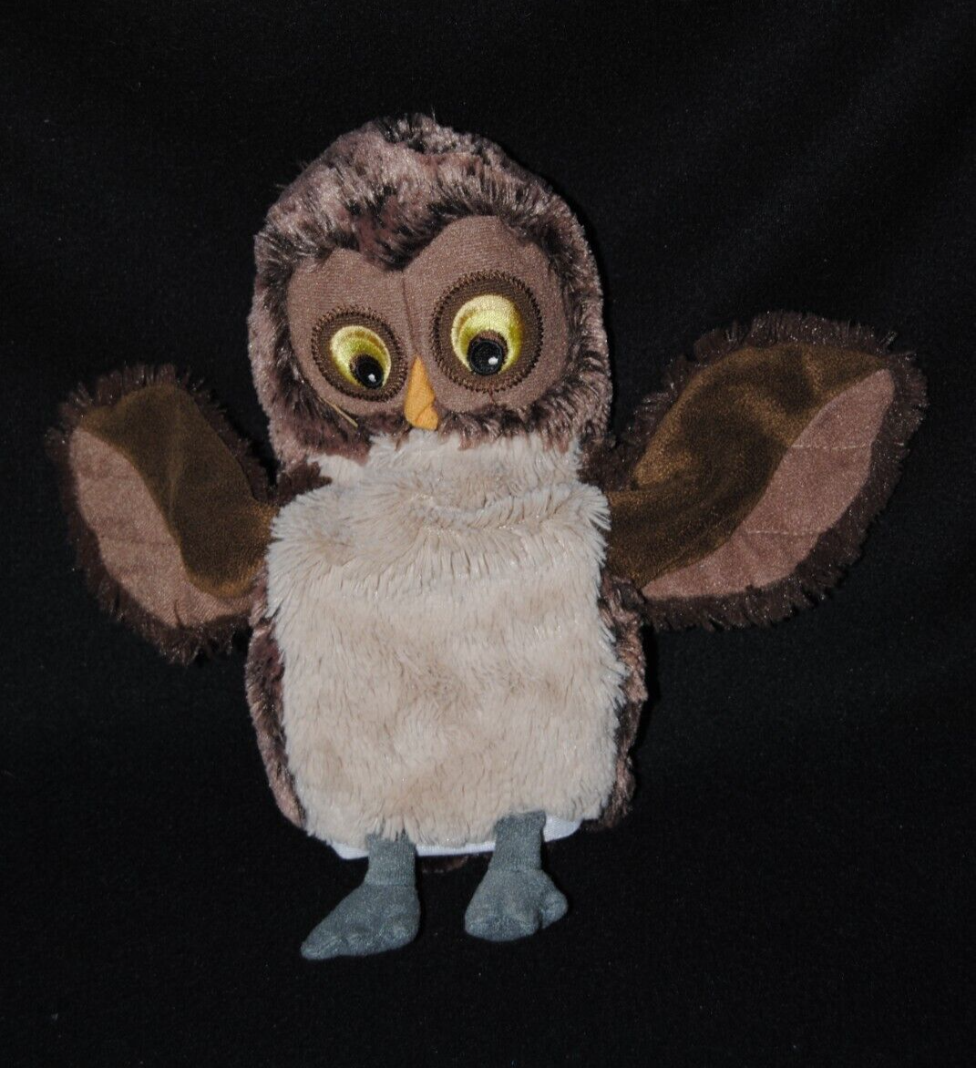 🦉Doudou marionnette hibou chouette IKEA marron beige brun TTBE