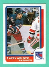 (1) LARRY MELNYK  1986-87 TOPPS # 95 RANGERS ROOKIE VG  CARD  (G6838)
