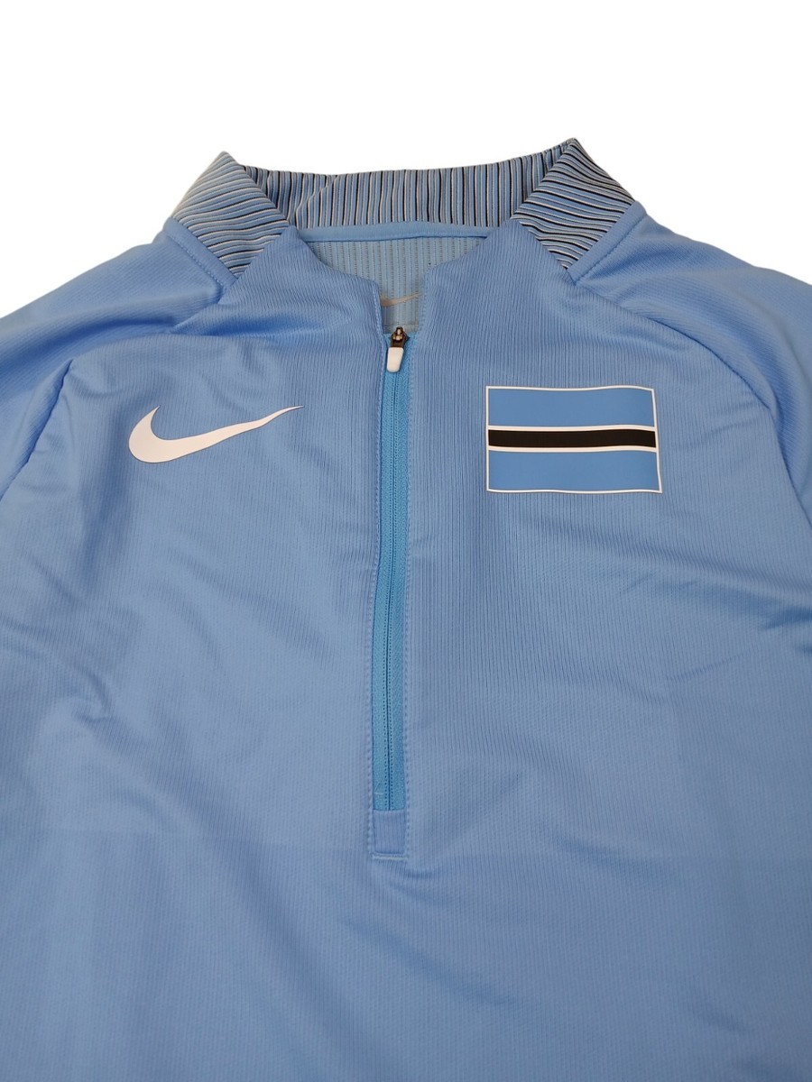 NIKE Pro Elite SZ XS Botswana Drill Top 1/4 Zip Blue Track & Field