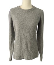 Minnie Rose Women's Cashmere Blend Crew Neck Sweater in Grey Size M