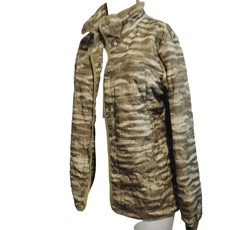 merrell puffer snap button pockets collar ribbed jacket