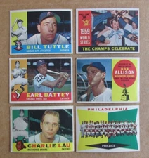 1960 TOPPS BASEBALL #271-571 CARD SINGLES COMPLETE YOUR SET PICK UPDATED 8/19