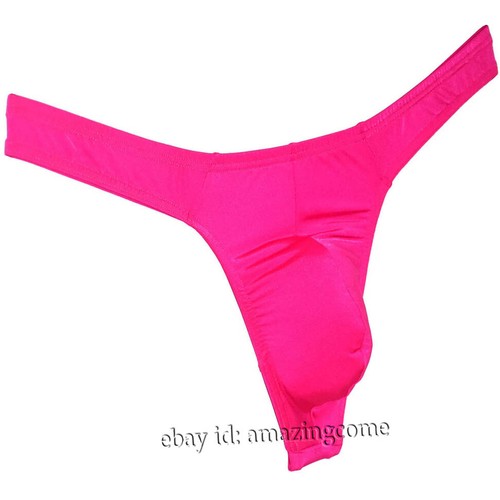 Sexy Men's Glossy Thong Underwear Stretchy Ice Silk T-back Hipster Tangas Trunks - Picture 28 of 30