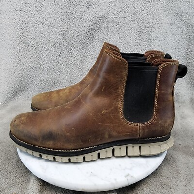 Cole Haan Shoes Mens Size 7.5 Brown Leather Zero Grand Chelsea Boots *Read*