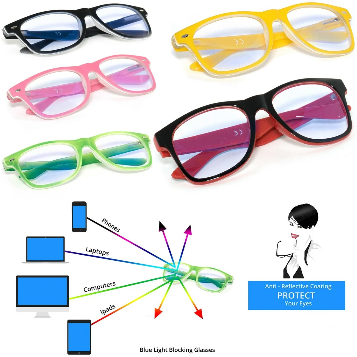 Women Men Reading Glasses 0.5 1.5 2.0 3.0 Anti Glare Computer