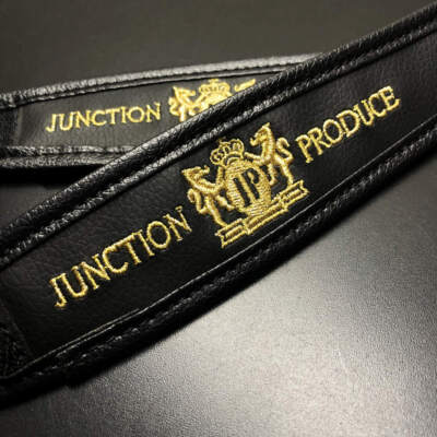 2Pcs JDM Junction Produce Gold Stitchwork Leather Straps JP Car