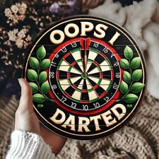 2D Flat8X8Inch Aluminum Dartboard Wall Art Round Metal Sign, Suitable for Indoor