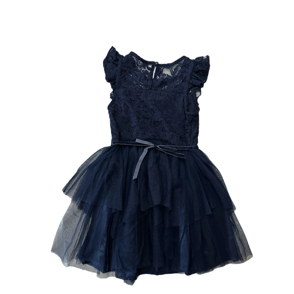 Vestido Zunie Niña Toda Ocasión Ligero Encaje a Malla Hasta la Rodilla (3T) Foto 2 de 2