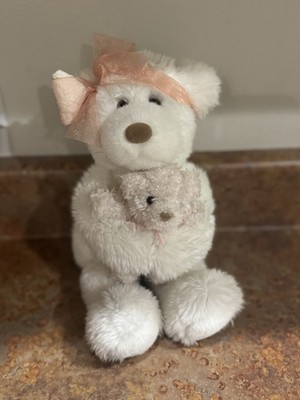 VGUC-14  GUND Bears Mom Holds Her Baby Mommas Love Plush White Pink Mothers Day
