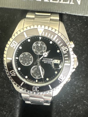 Citizen Simulated Chronograph Quartz Men's Watch Stainless Steel