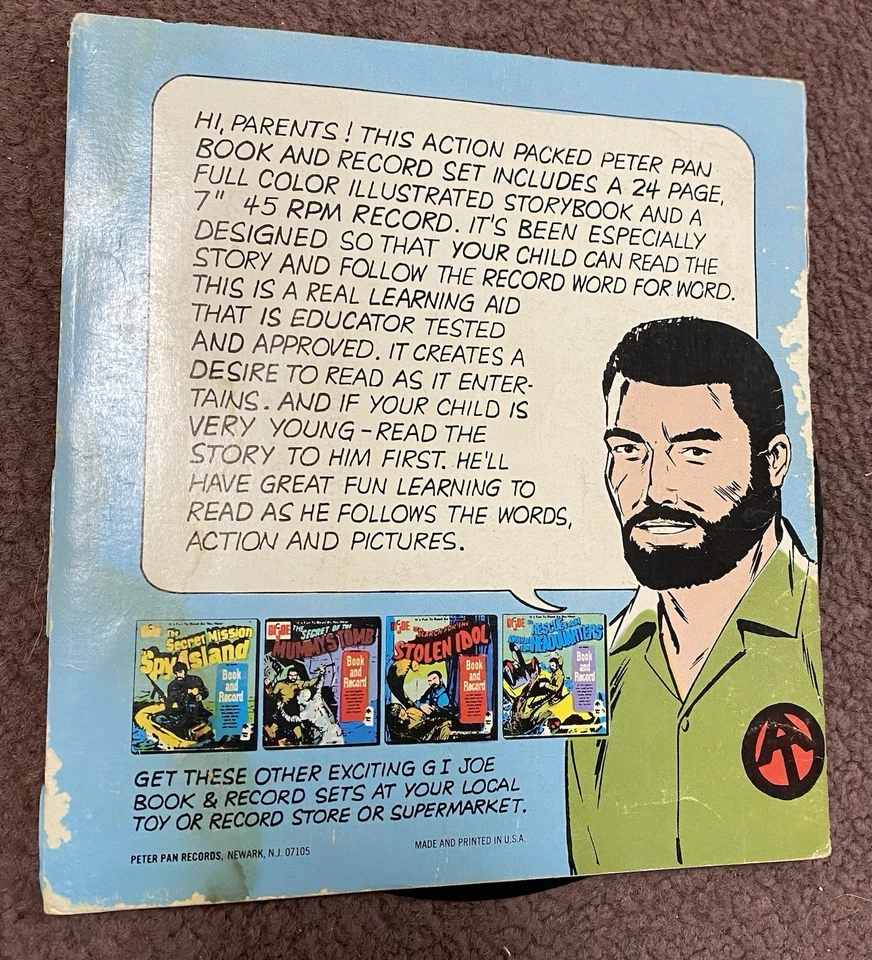 El secreto de la tumba de la momia GI Joe juego de libros y discos 1973 Peter Pan Foto 2 de 4