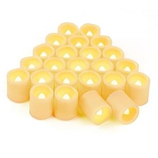 24 Battery Powered Flickering LED Tea Warm White Tea Lights 1.8" - 24 Pack