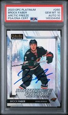 Brock Faber Signed 2023 OPC Platinum #260 Arctic Freeze /99 PSA 10/10 POP 1