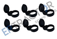 6 Pieces Female Hydraulic Quick Coupler Dust Cap 1.49" 38mm Black Plastic