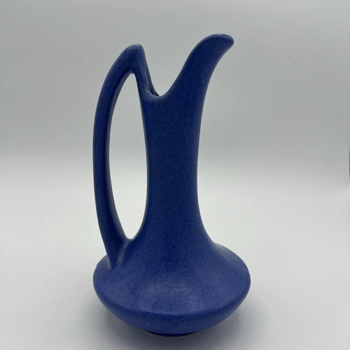 Niloak Small Blue Pitcher / Vase Vintage 1920s Arts & Crafts Era 7" Tall