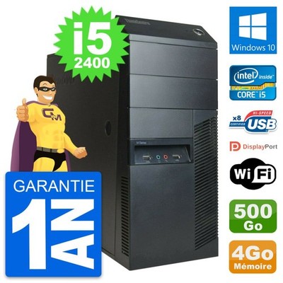 PC tour LENOVO M91p Intel Core i5-2400 RAM 4Go Festplatte 500Go Windows 10 Wifi