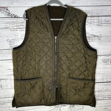 Barbour Polarquilt Quilted Vest Waistcoat Full-Zip Fleece Lined Green Men’s XL