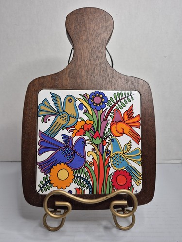 Vintage 11.5" Villeroy & Boch Acapulco Birds Cutting Board Charcuterie Board