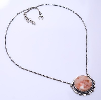 Golden Sunstone -Madagascar Gemstone 925 Sterling Silver Chain Pendant 19-23'' N4