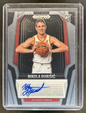 2024-25 Panini Prizm Black Nikola Durisic RC Auto #RS-DUR Hawks Rookie