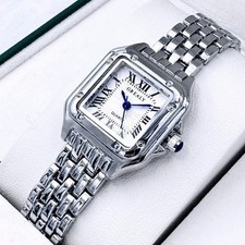 Ladies Grealy Luxury Quartz Watch Silver Stainless Steel Elegant Wristwatch Box