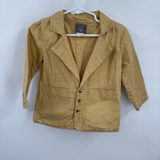 Kate Quinn Blazer Youth 2T Tan Organic Cotton Button Front Toddler Jacket