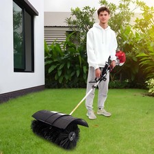 2 Stroke Petrol Powered Sweeper Brush Sweeping Broom Cleaner Air Cooled Engine