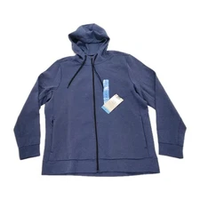 Member's Mark Men's Active Full Zip Hoodie Jacket L Blue NWT