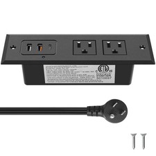 CCCEI Recessed Power Strip 20W USB-C & USB-A Fast Charging Desk Outlet