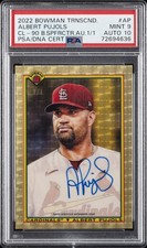 2022 BOWMAN TRANSCENDENT '90 CHROME SUPERFRACTOR ALBERT PUJOLS 1/1 PSA 9 AUTO 10