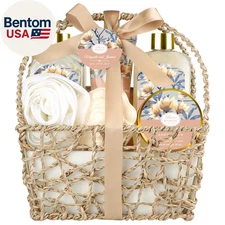 Home Spa Gift Basket, Bath Spa Kit for Women, with Body Lotion, Shower Gel, Bubb